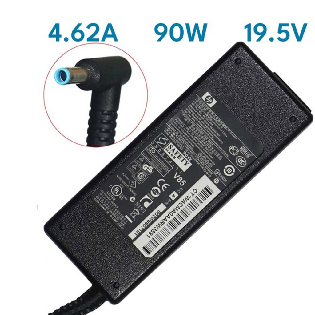 شارژر لپ تاپ HP 90W 19.5V 4.62A فیش آبی رنگ 4.5 در 3.0 میلی‌متر