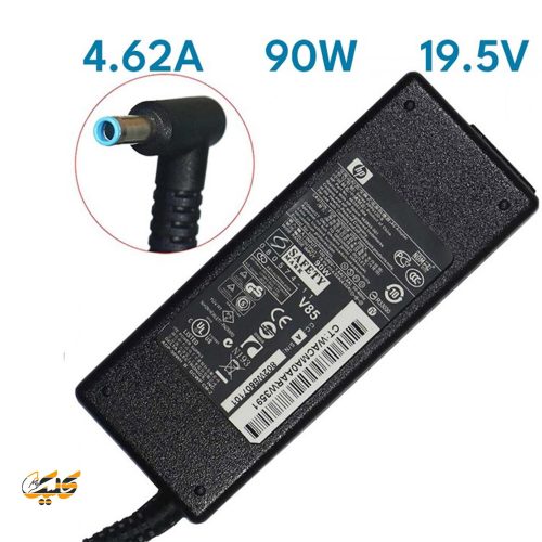 شارژر لپ تاپ HP 90W 19.5V 4.62A فیش آبی رنگ 4.5 در 3.0 میلی‌متر