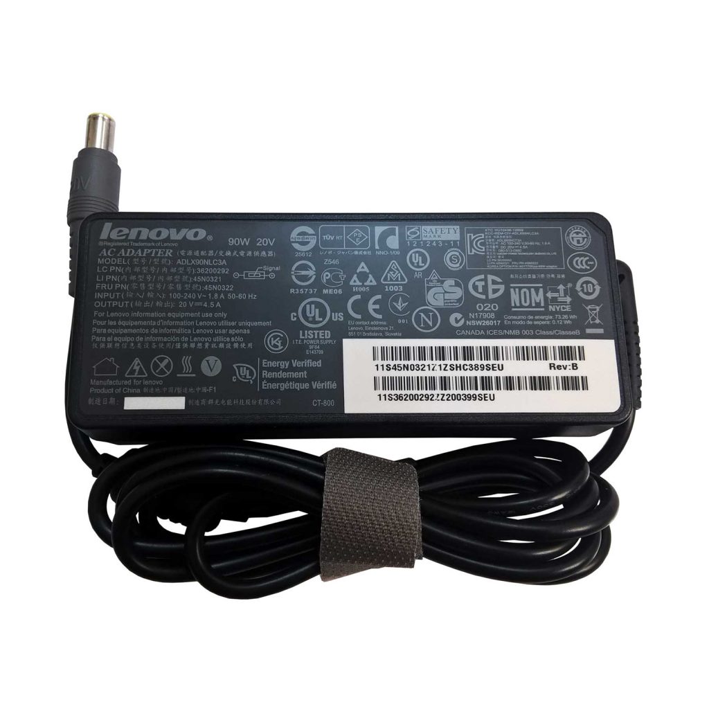 شارژر لپ تاپ لنوو Lenovo 20V 4.5A سر 7.9 در 5.5 میلی متر