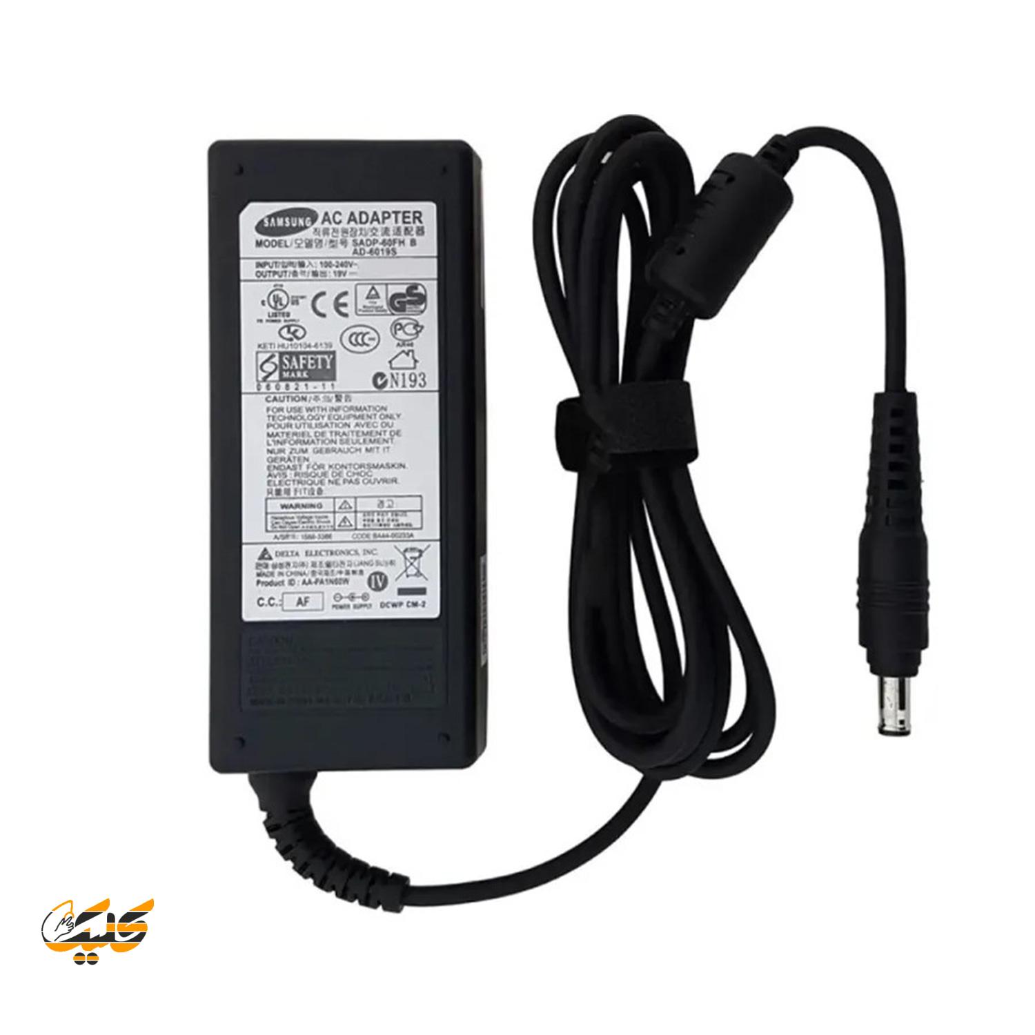 0009877 شارژر لپ تاپ سامسونگ SAMSUNG 90W 19V 4.74A فیش 5.5 در 3.0mm