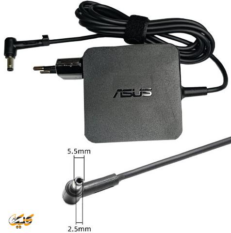 شارژر مربعی لپ تاپ ASUS 65W 19V 3.42A فیش نرمال 5.5 در 2.5 میلی‌متر