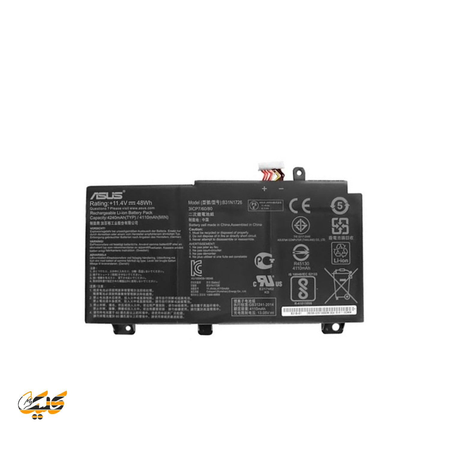 099391 باطری لپتاپ ایسوس Battery Asus B31N1726