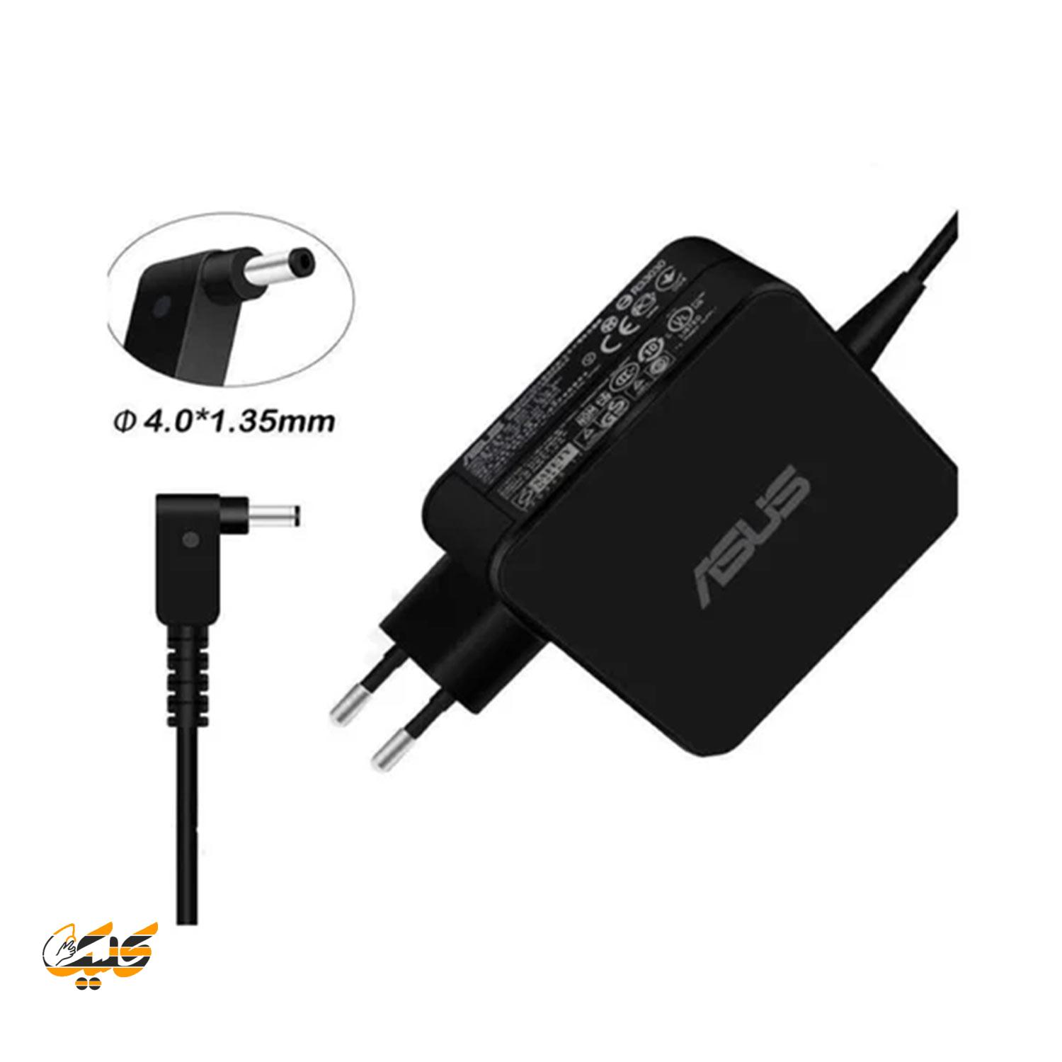 asus22 شارژر لپ تاپ ایسوس 65W 19V 3.42A فیش 4.0x1.35